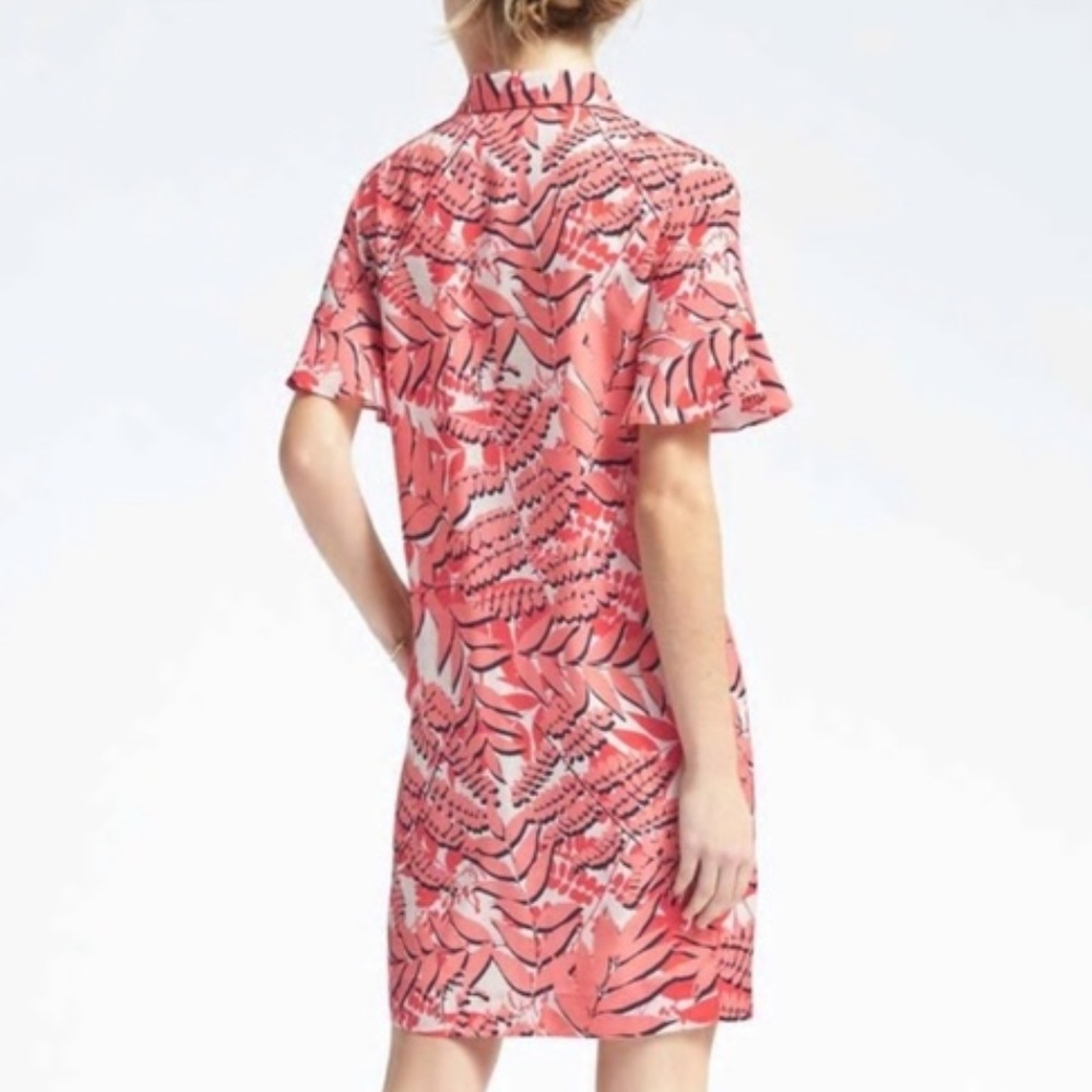 Banana Republic Peach Palm Print Polo Dress